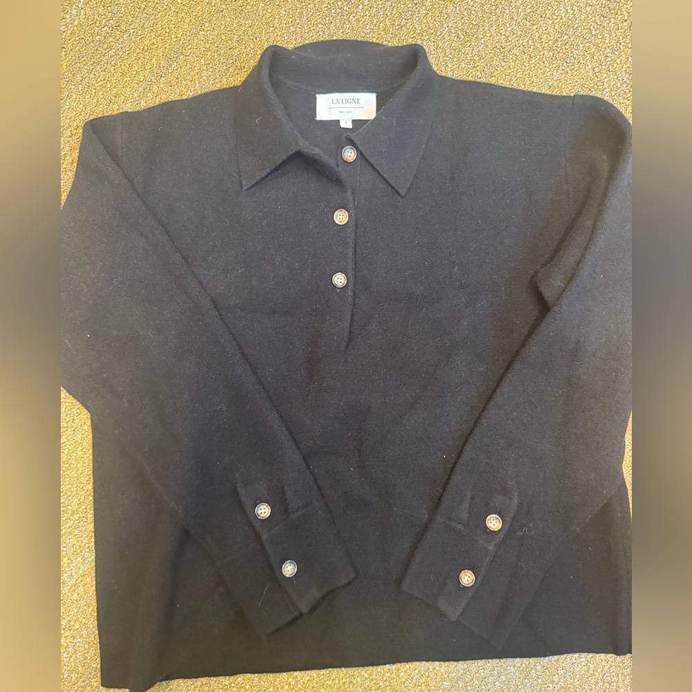La Ligne Elegant Black Cashmere Sweater